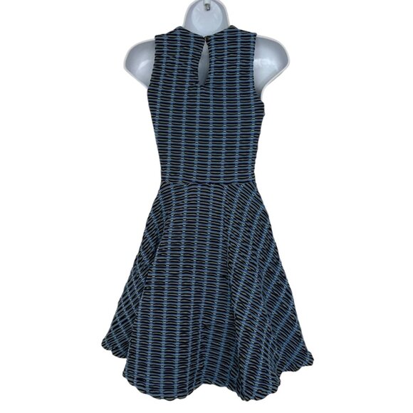 Opening Ceremony Jacquard Skater Dress XS Peony Blue Sleeveless Mini Party NEW - Picture 2 of 12
